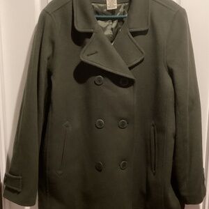 NWOT Women’s L.L. Bean Classic Lambswool Peacoat Olive Color - Size 20 - REG